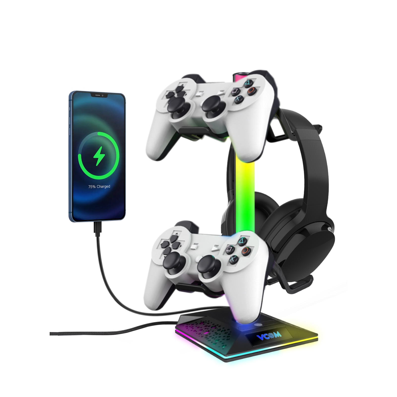 RGB Gaming Headphones Stand with 10 Light Modes M701A