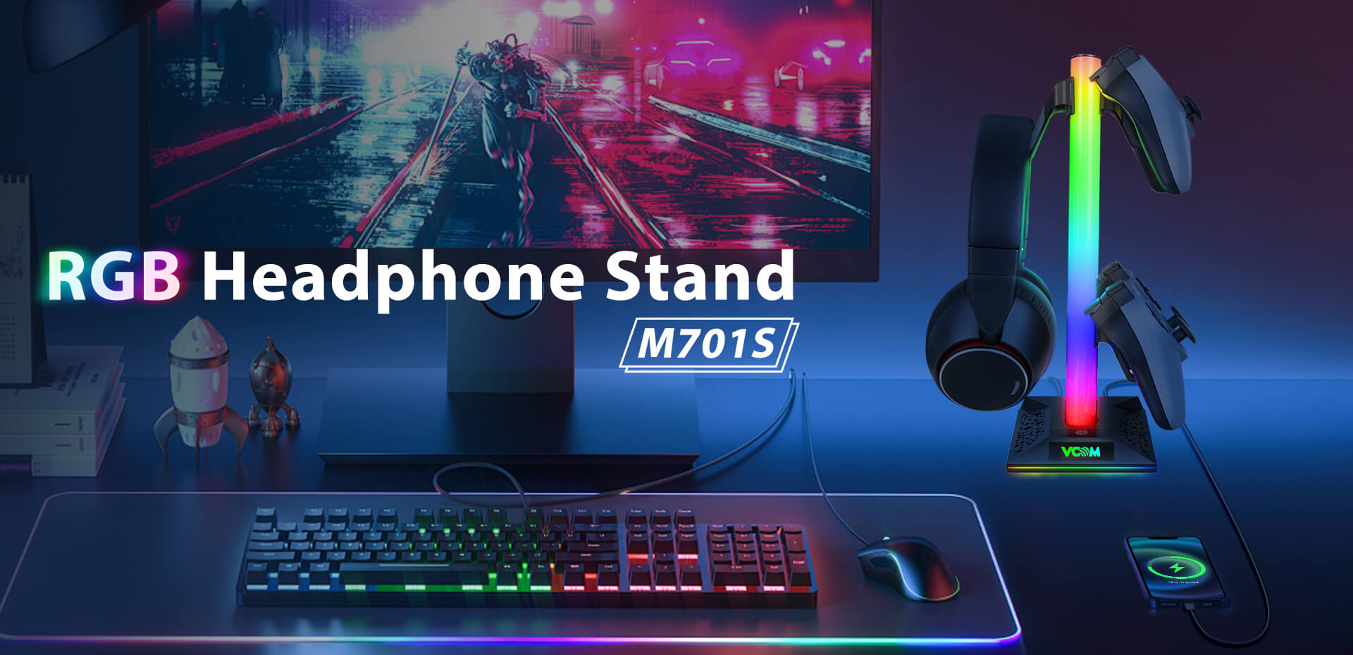 M701S RGB Headphone Stand