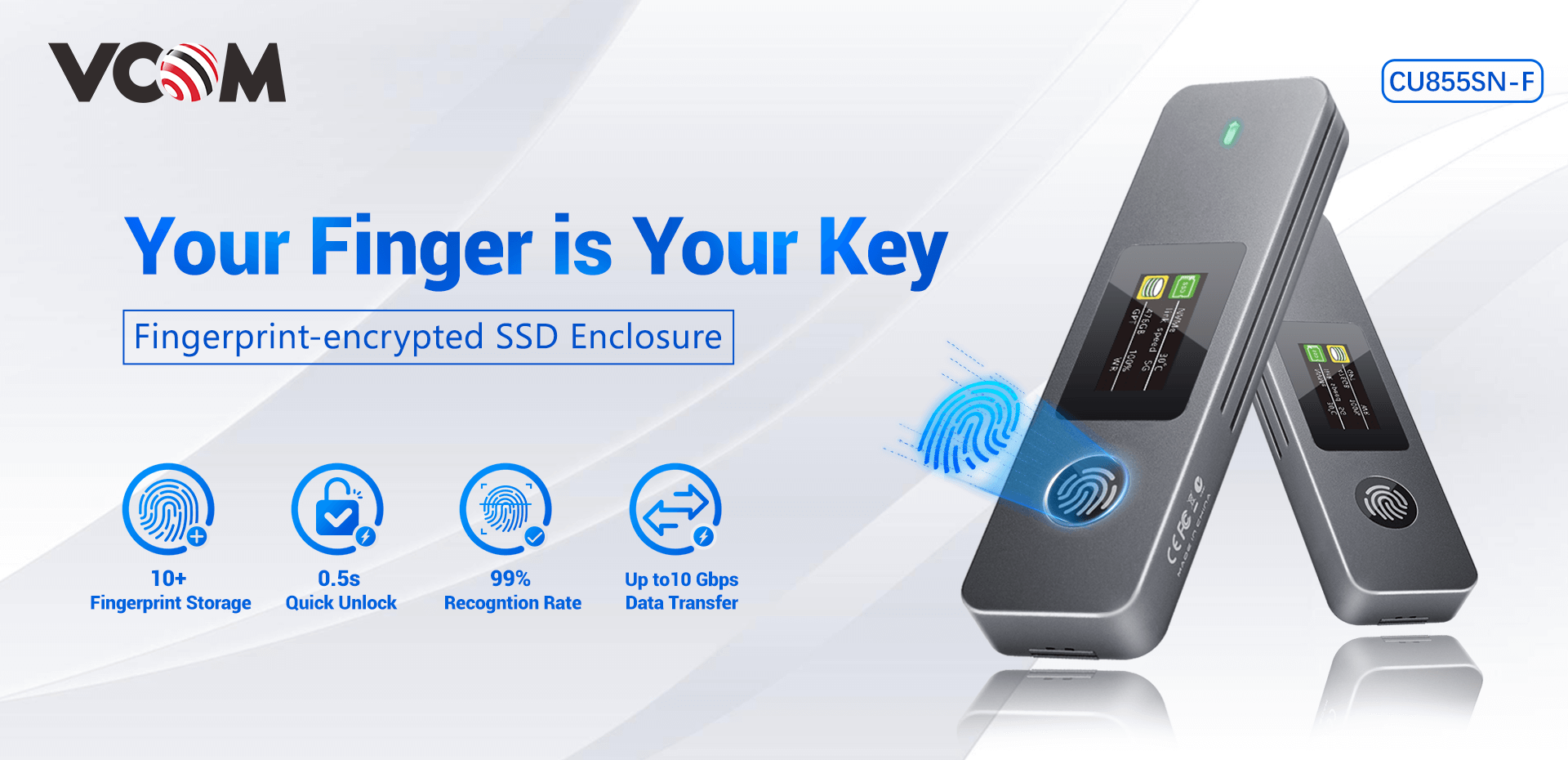 Visual Fingerprint Encryption SSD Enclosure
