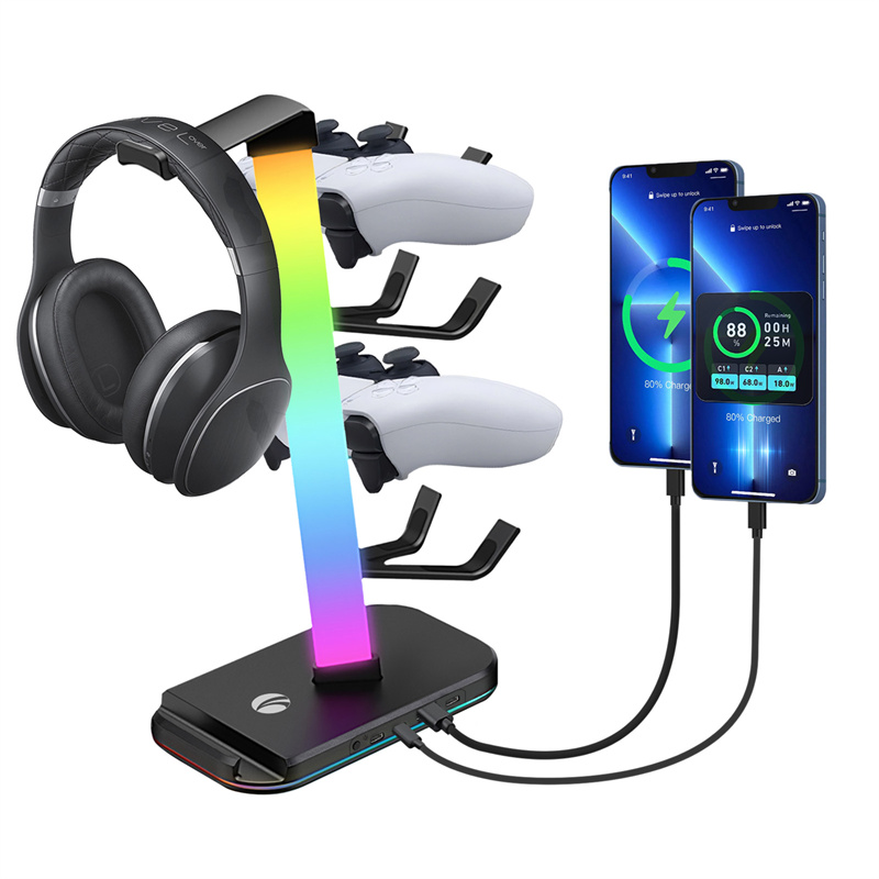 Multifunctional RGB Headphone Stand
