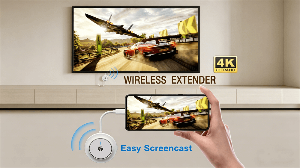 How to Screencast iPhone to TV with VCOM DD543: Ultimate 4K Wireless Mirroring Guide (No Wi-Fi or Apps Needed)
