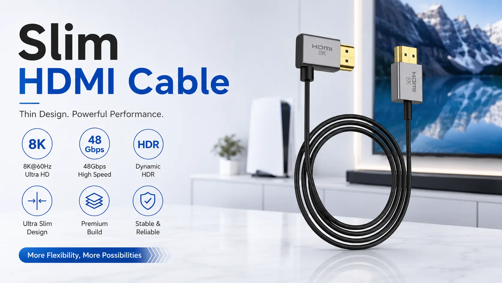 Slim HDMI Cable: The Space-Saving Solution for Modern AV Setups