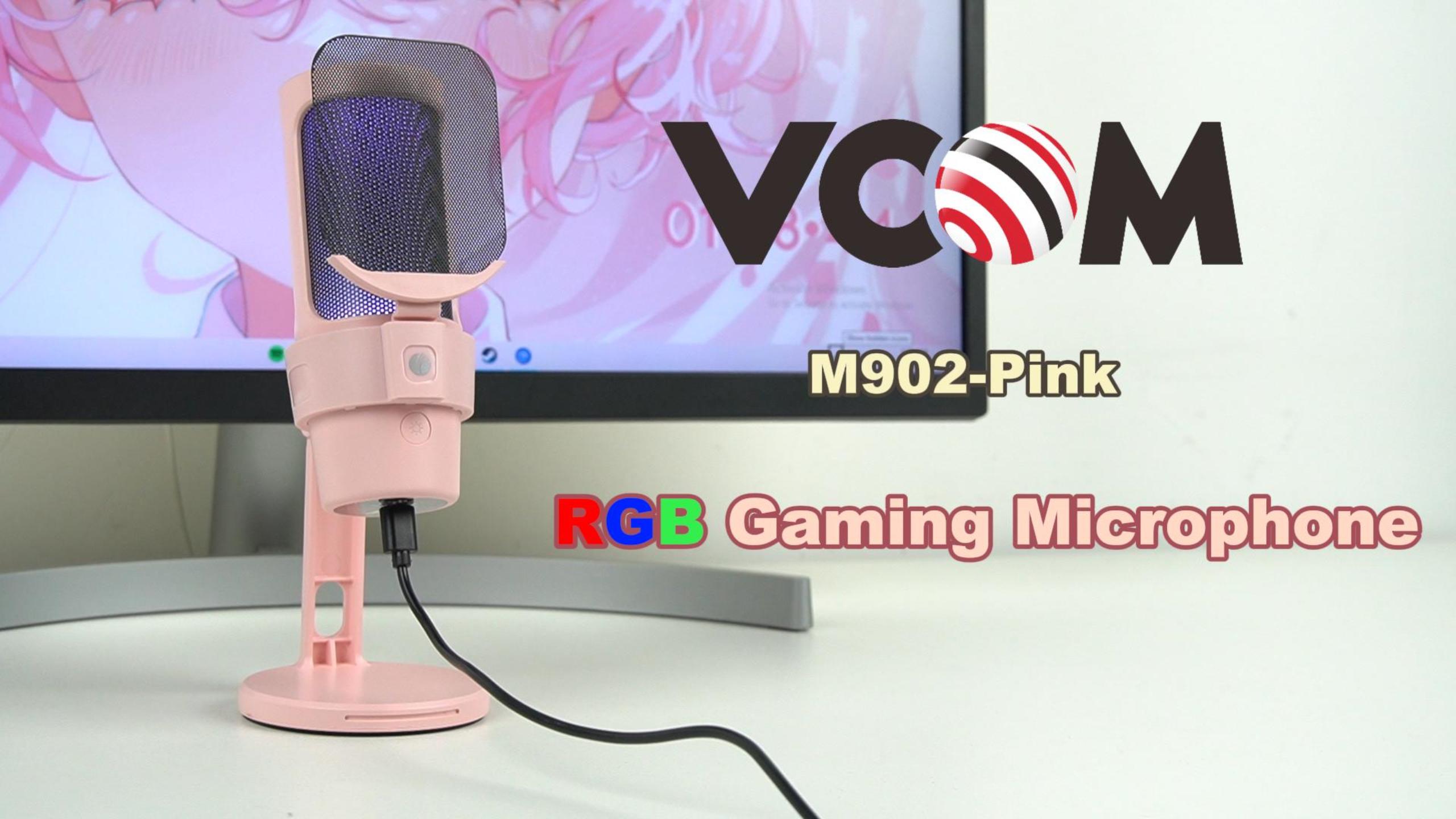 VCOM M902-Pink RGB USB Condenser Microphone